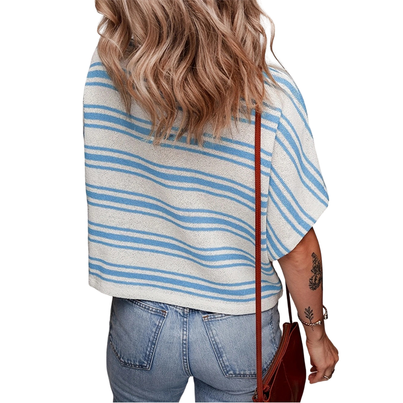 Women's Summer Loose All-Match Striped Pullover Sweater